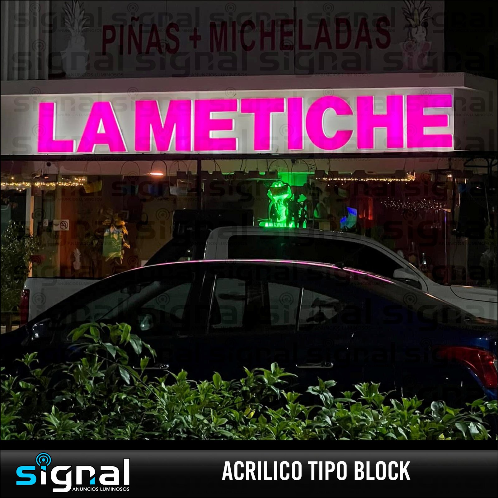 Anuncio de acrilico tipo block en merida