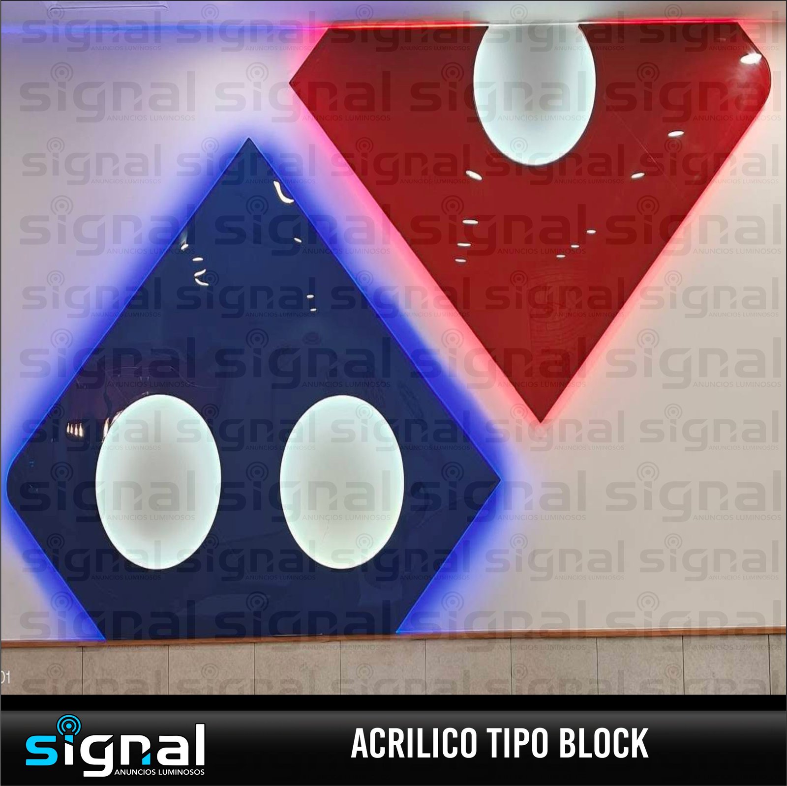 Anuncio de acrilico tipo block en merida