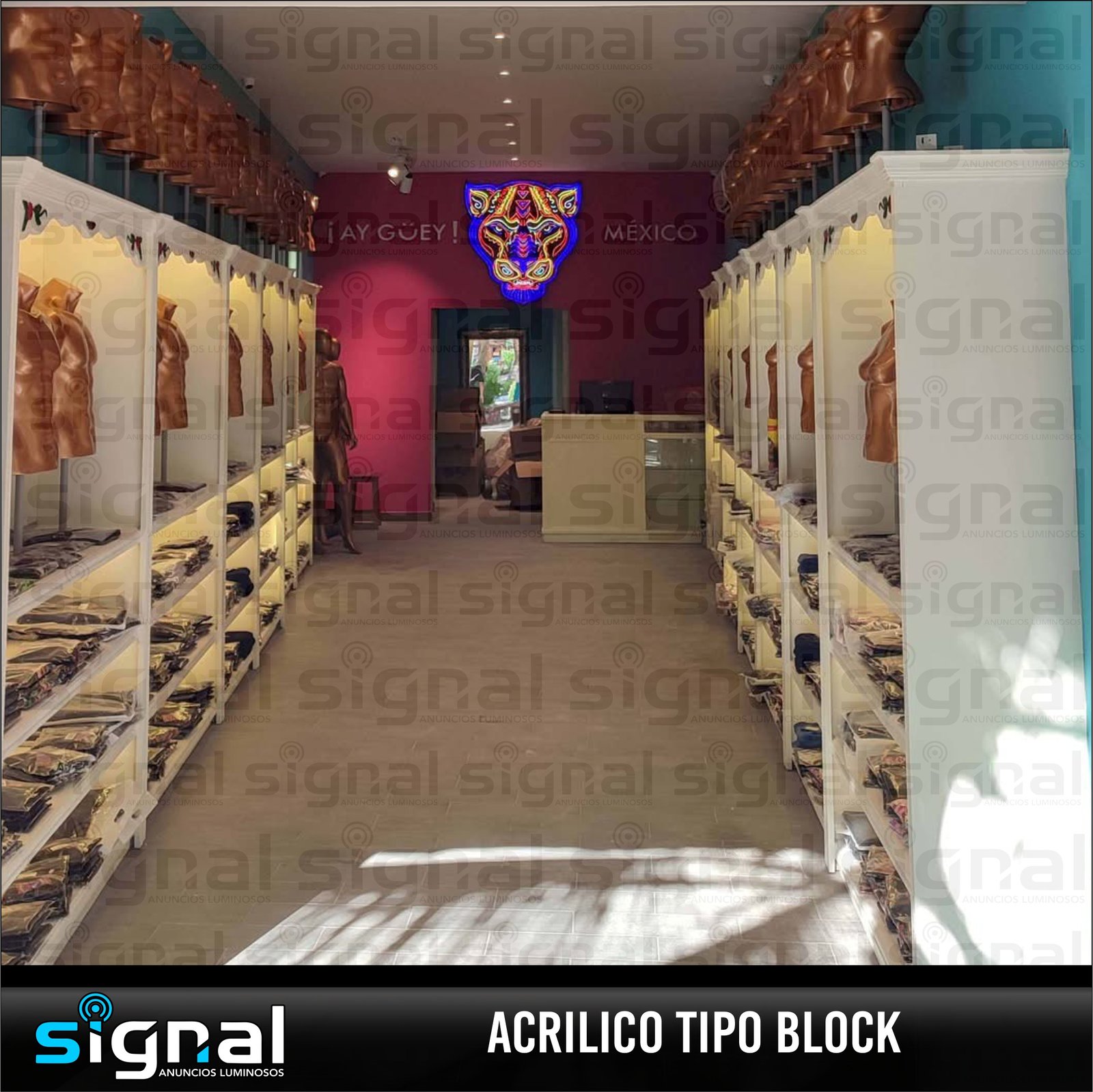 Anuncio de acrilico tipo block en merida