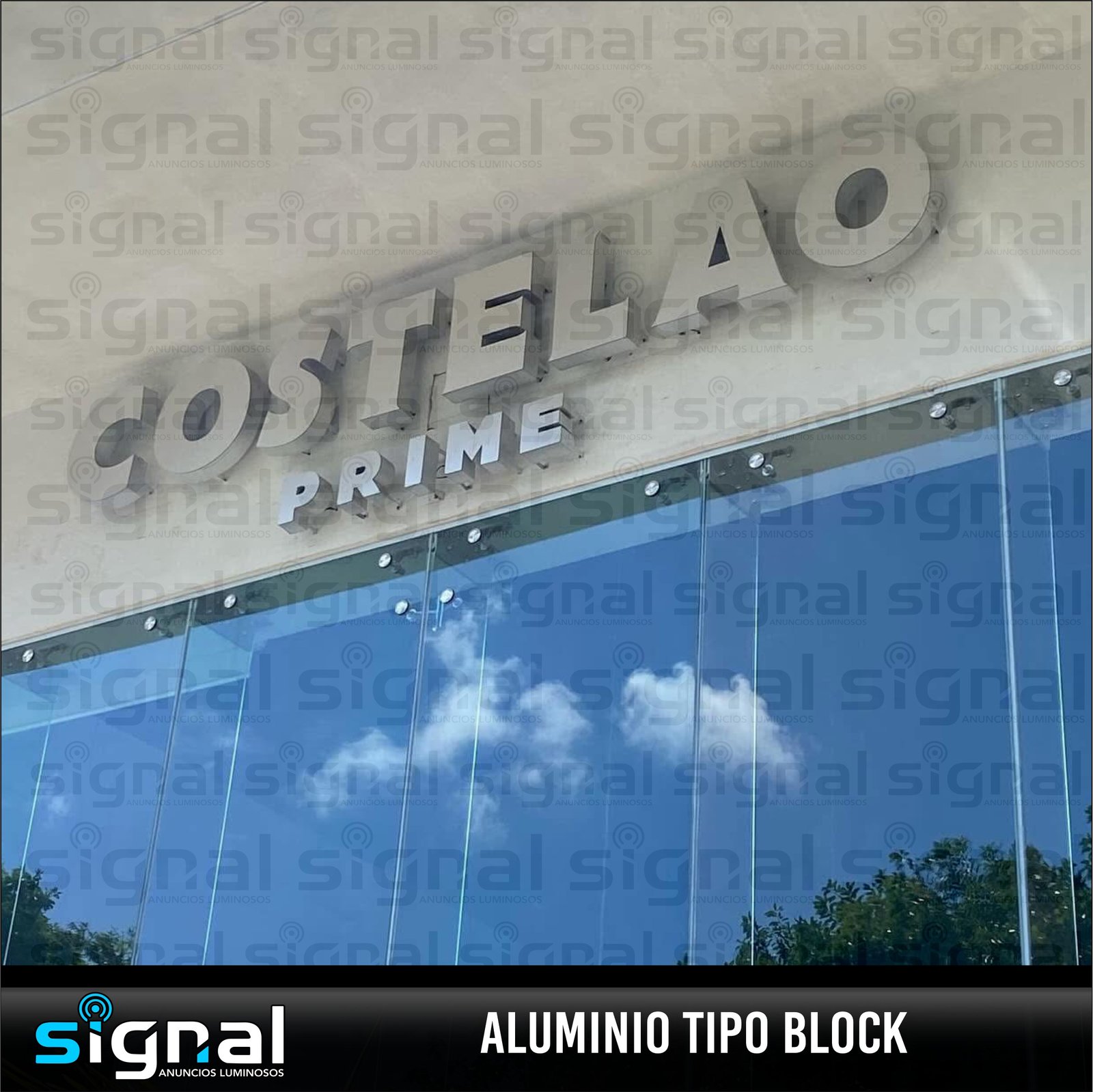 Anuncio de aluminio natural o esmaltado en merida