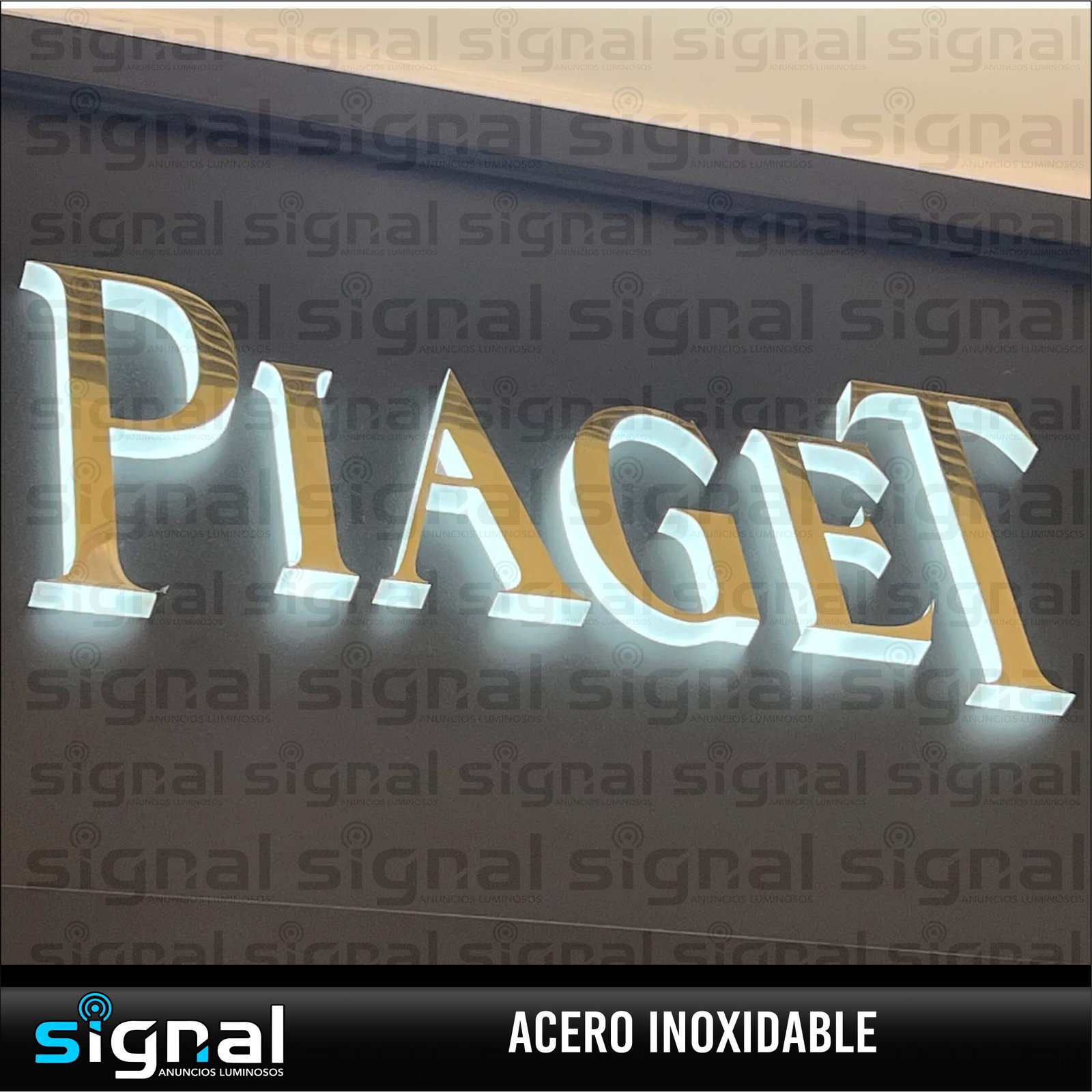 Anuncio de acero inoxidable en merida