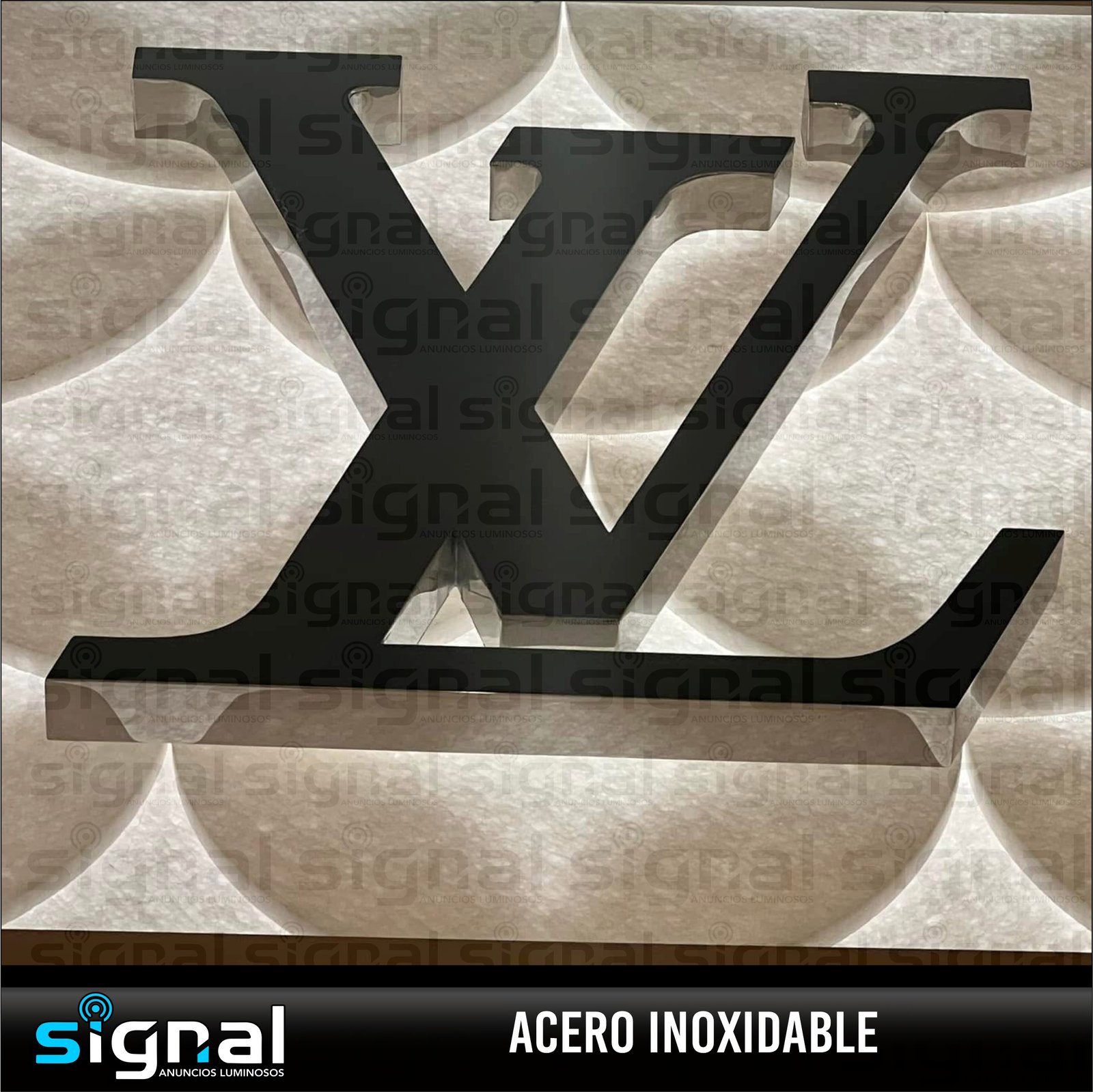 Anuncio de acero inoxidable en merida