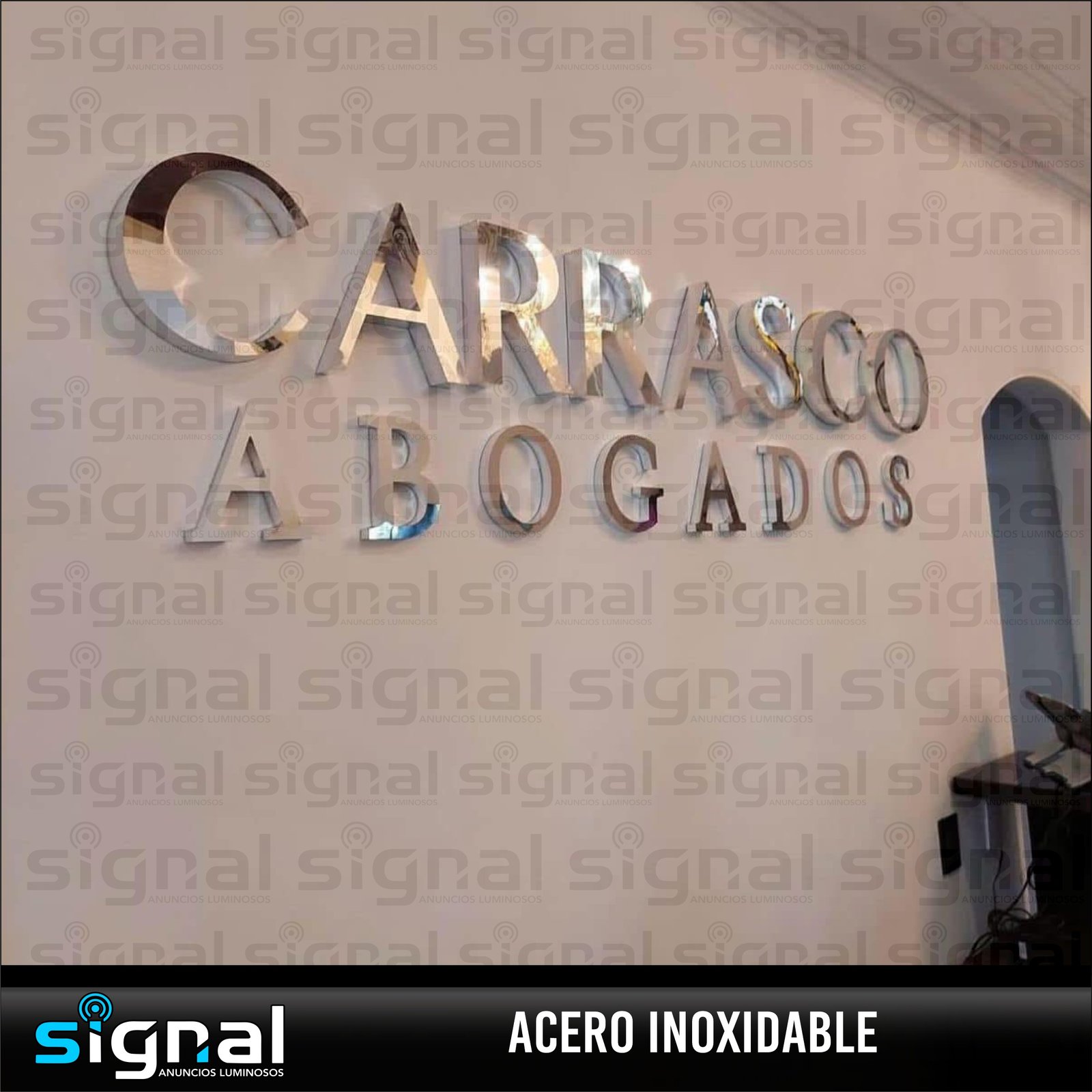 Anuncio de acero inoxidable en merida