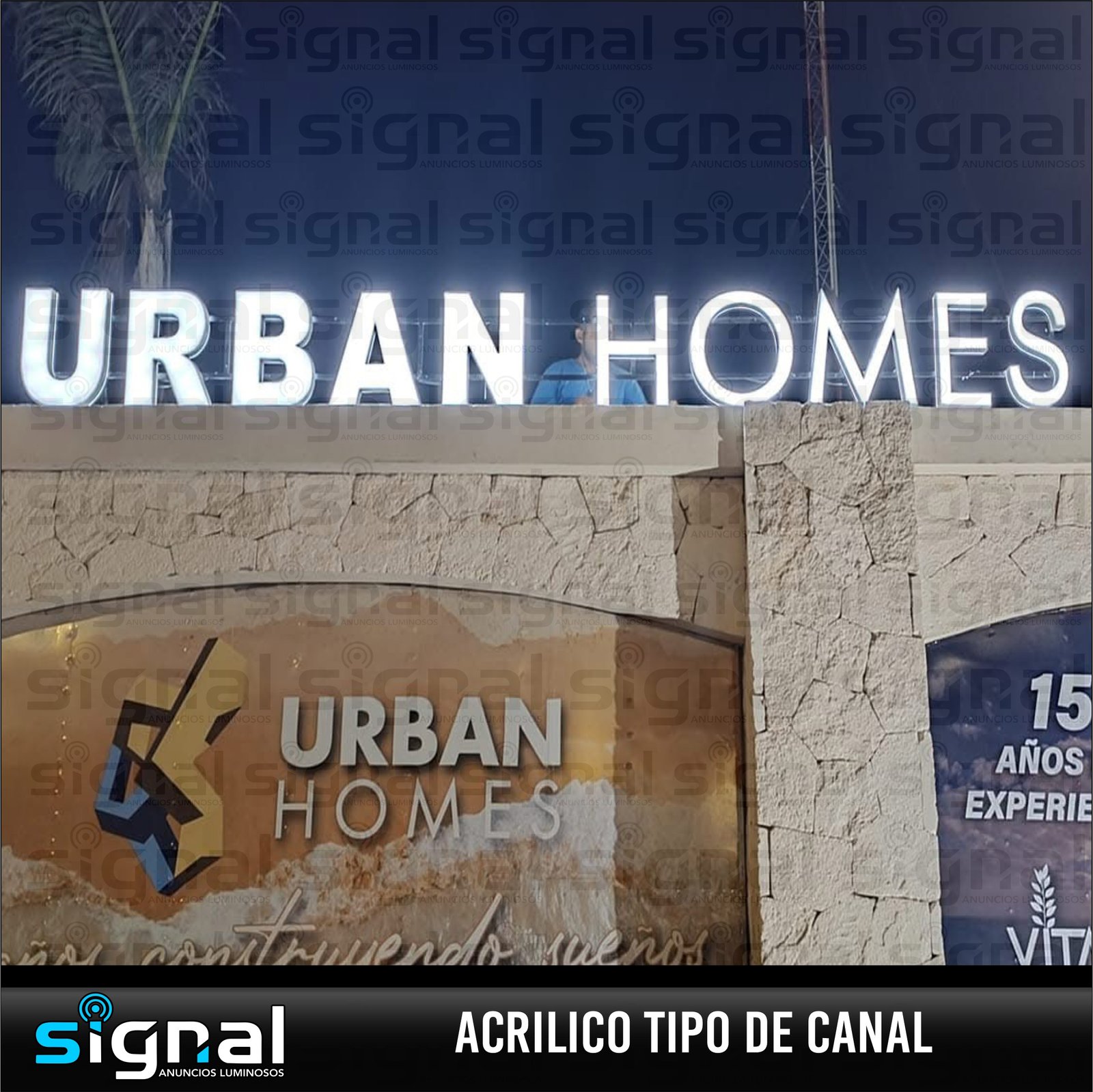 Anuncio de acrilico tipo canal en merida