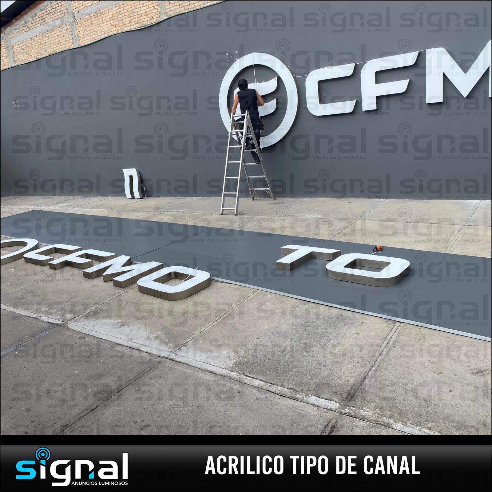 Anuncio de acrilico tipo canal en merida