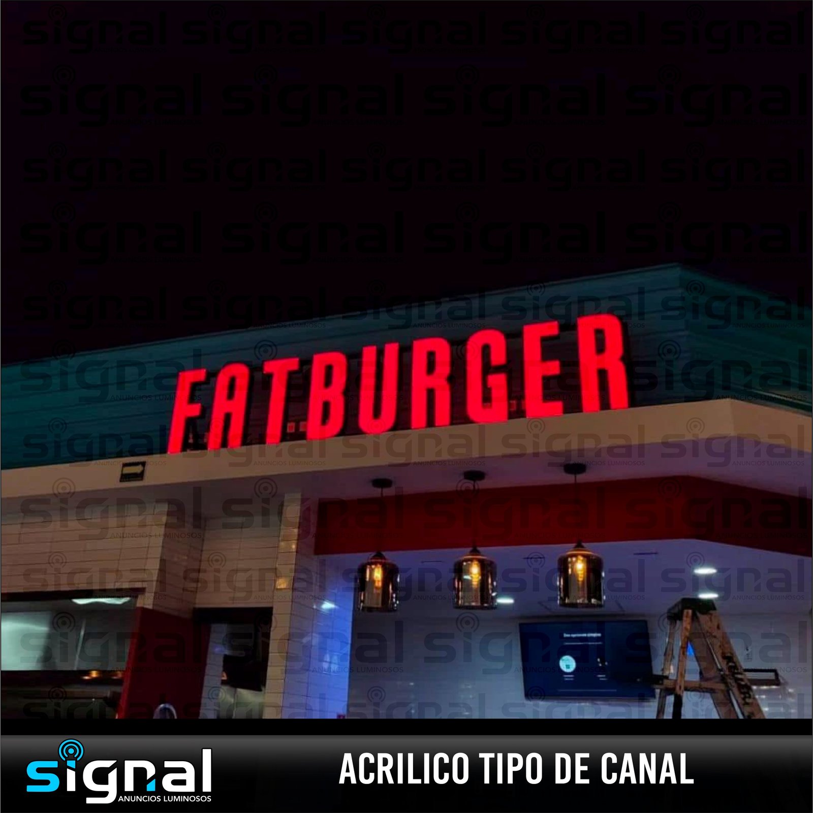 Anuncio de acrilico tipo canal en merida