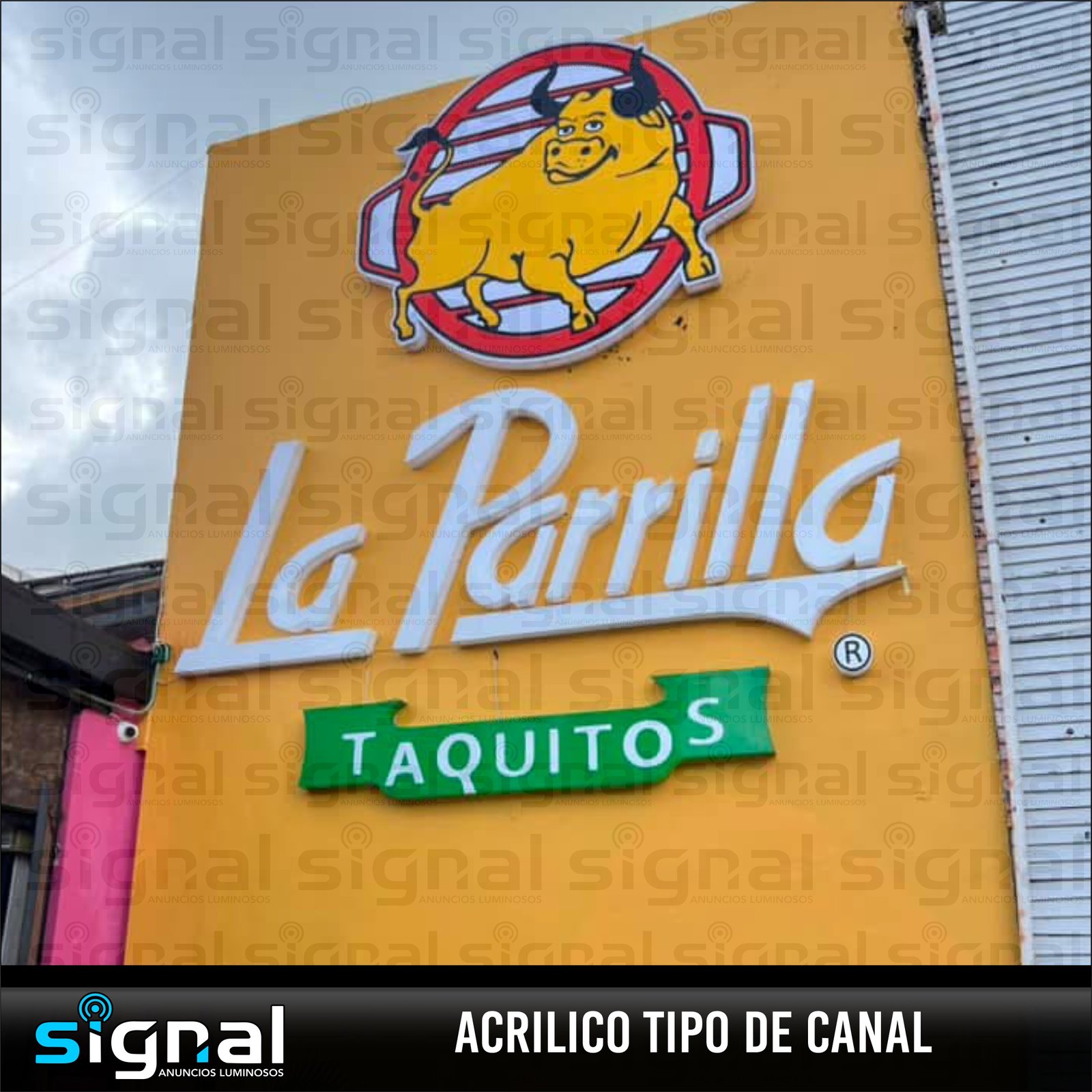 Anuncio de acrilico tipo canal en merida
