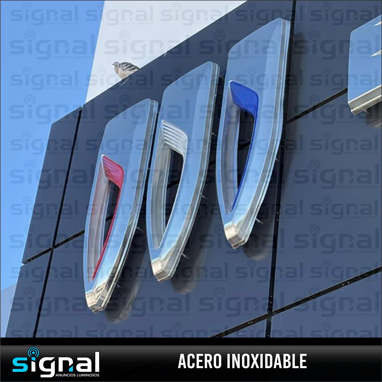 Anuncio de acero inoxidable en merida
